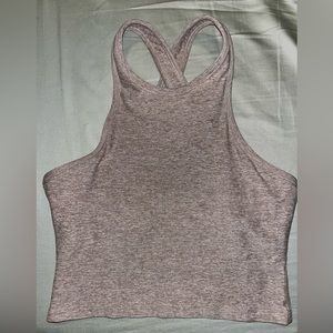 Beyond Yoga cropped tank with built in bra size small. Heather oatmeal color.